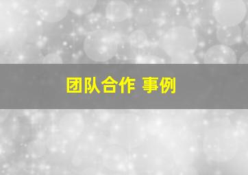 团队合作 事例